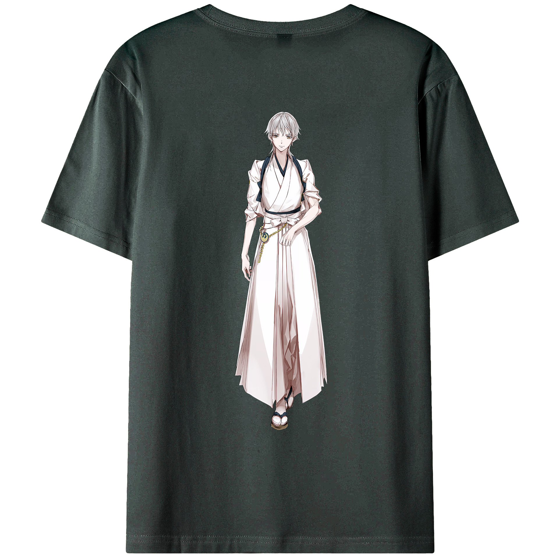 （画像用） 刀剣乱舞 Touken Ranbu 綿100％ メンズ半袖Tシャツ（バックプリント） 通気性